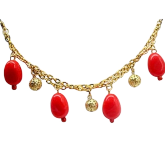 Jewelry - Double bracelet w/ filigree & orange beads Adjustable